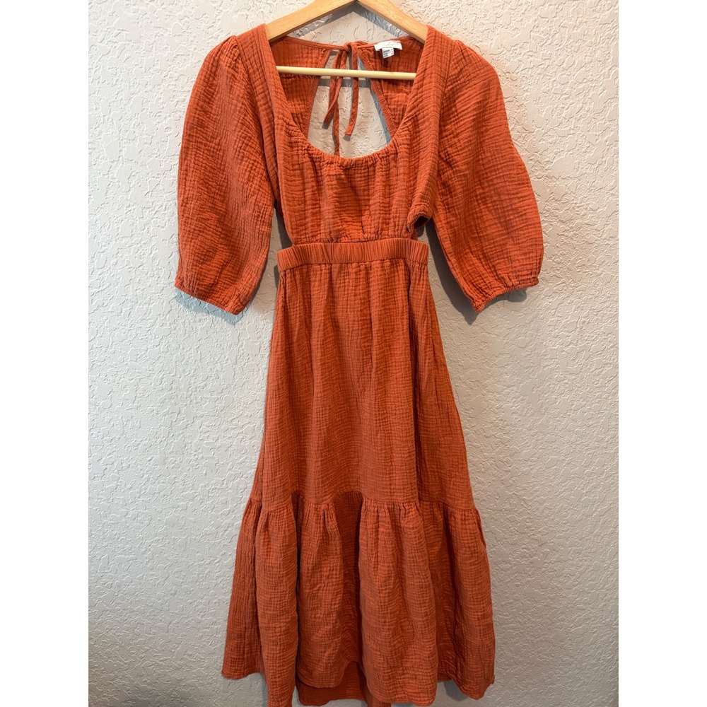 Aryana Cotton Gauze Cutout Midi Dress 2 Boho Cottagecore Sun Dress